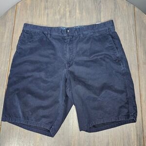 Banana Republic Mens 36 Aiden Chino Shorts Cotton Flat Front Navy Casual Classic